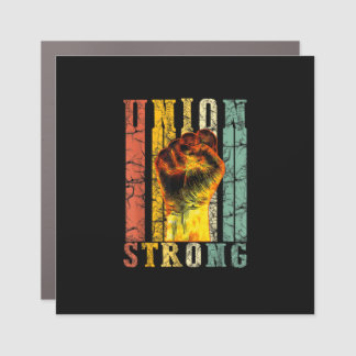 Union Strong Fist Proud Labor Day Workers Septembe Car Magnet