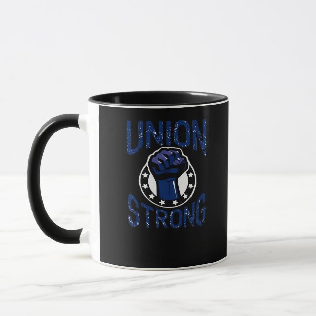 Union Strong - Fist Stand Together Labor Union Ove Mug (Left)