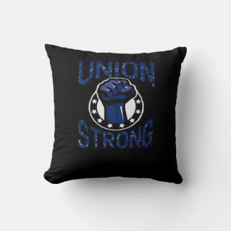 Union Strong - Fist Stand Together Labor Union Ove Throw Pillow