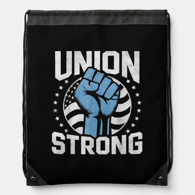 Union Strong For Professional Workers - Labor Day  Drawstring Bag (Front)