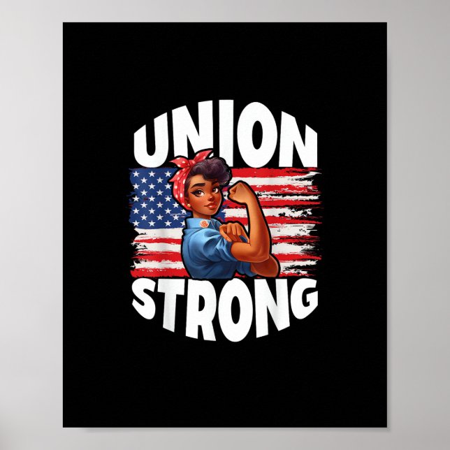 Union Strong Happy Labor Day American Flag Decor (Front)