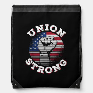 Union Strong Labor Day Drawstring Bag