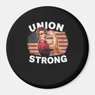 Union Strong - Labor Day Messy Bun USA Flag Magnet