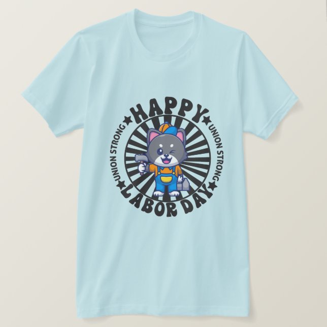 Union Strong Shirt Union Worker Labor Day Gift Men (Design Front)