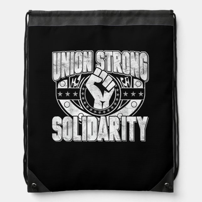 Union Strong Solidarity Drawstring Bag (Front)
