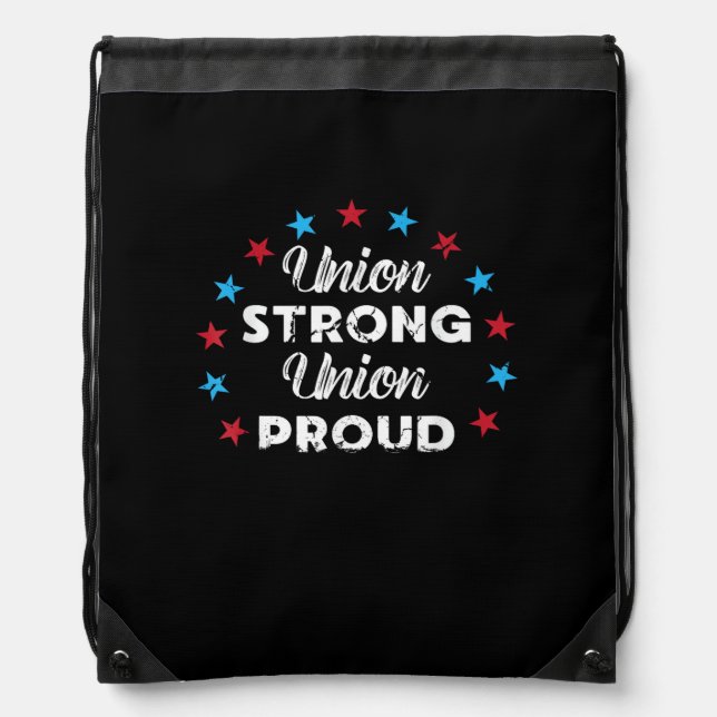 Union Strong Union Proud Patriotic Union Thug US F Drawstring Bag (Front)