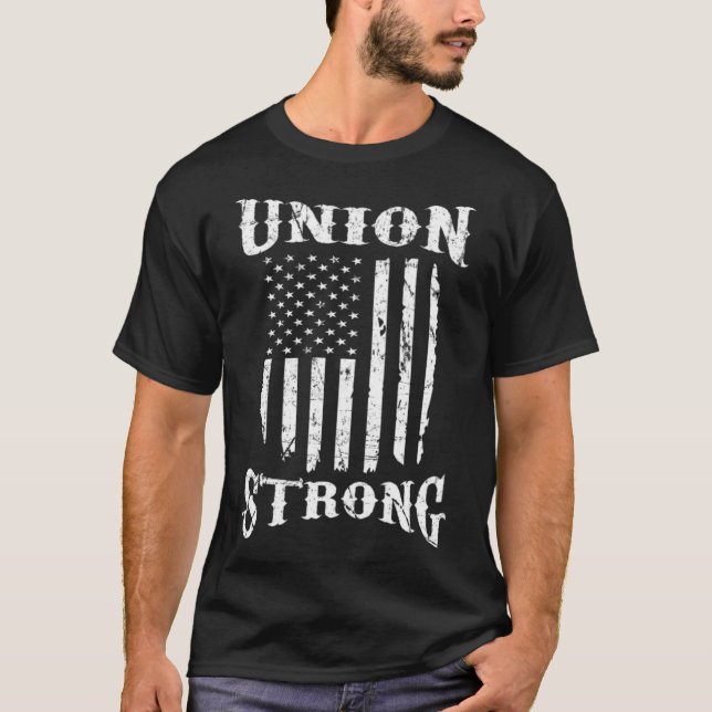 Union Strong Worker Apparel funny donut funny cros T-Shirt (Front)
