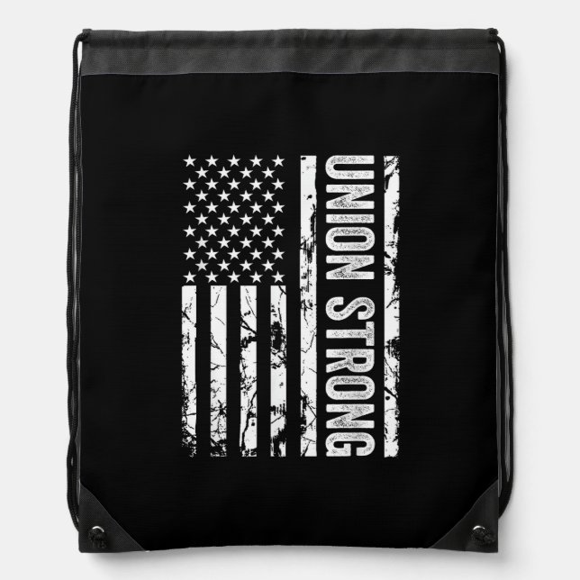 Union Workers Rights - Union Strong - Union Thug Drawstring Bag (Front)