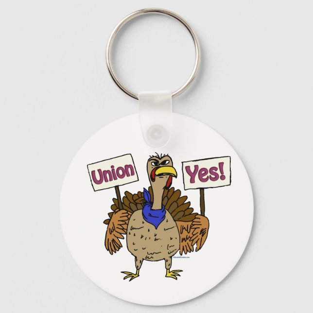 Union Yes Turkey; Talking Turkey Union Yes Keychain (Front)