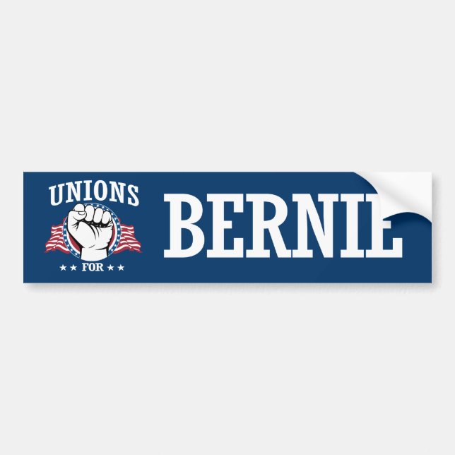 UNIONS FOR BERNIE SANDERS BUMPER STICKER (Front)