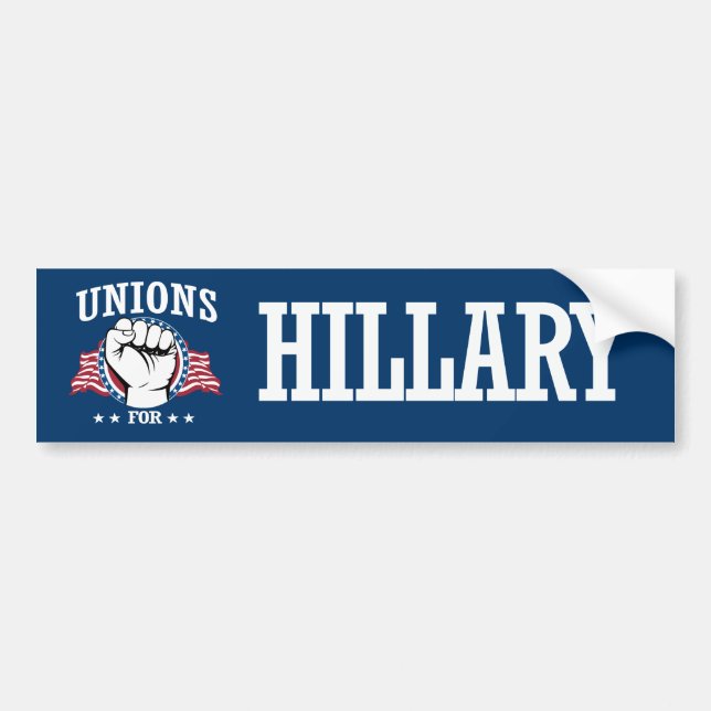 UNIONS FOR HILLARY BUMPER STICKER (Front)