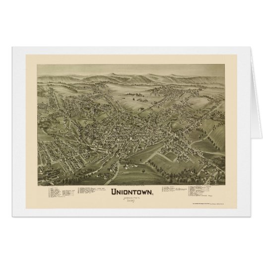 Uniontown, PA Panoramic Map - 1897 Cards (Front Horizontal)