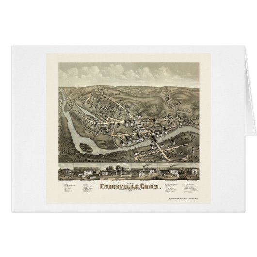 Unionville, CT Panoramic Map - 1878 Cards (Front Horizontal)