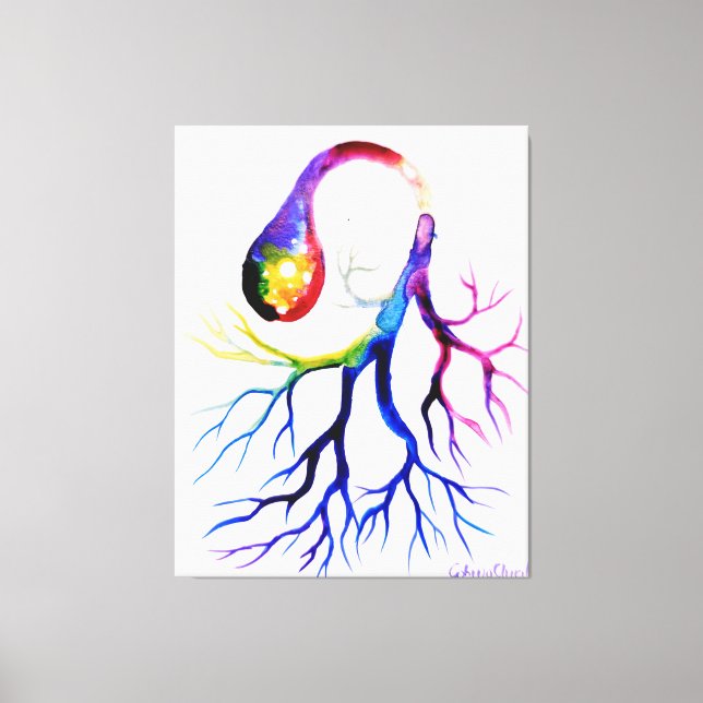 Unipolar neuron canvas print (Front)
