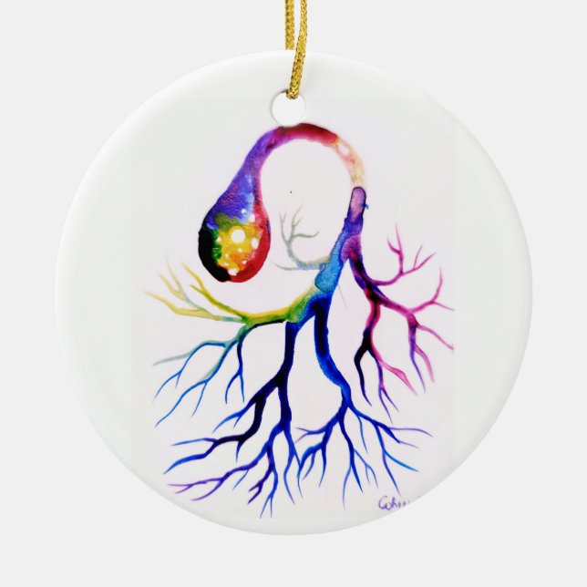 Unipolar neuron ceramic ornament (Front)