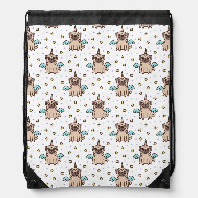 Unipug Pattern Drawstring Bag (Front)