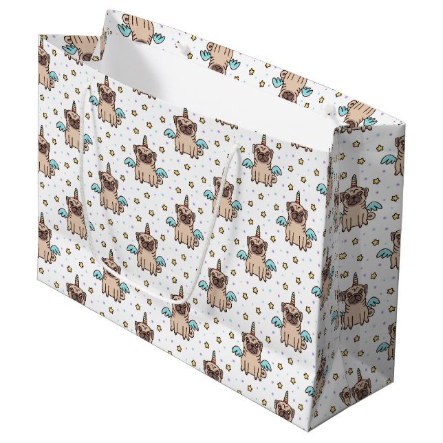 Unipug Pattern Large Gift Bag (Front Angled)