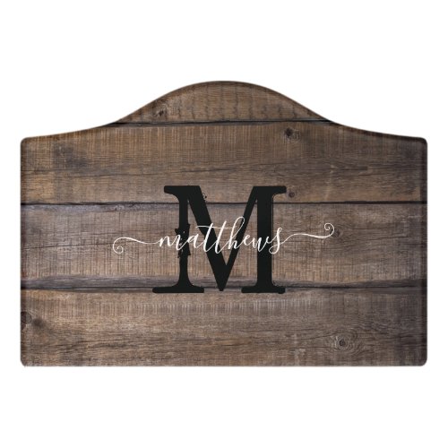 Uniqe Rustic Farmhouse Monogram Script Custom  Door Sign