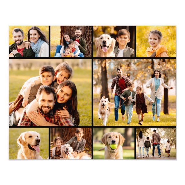 Unique 10 Photo Collage Minimalist Simple Print (Front)