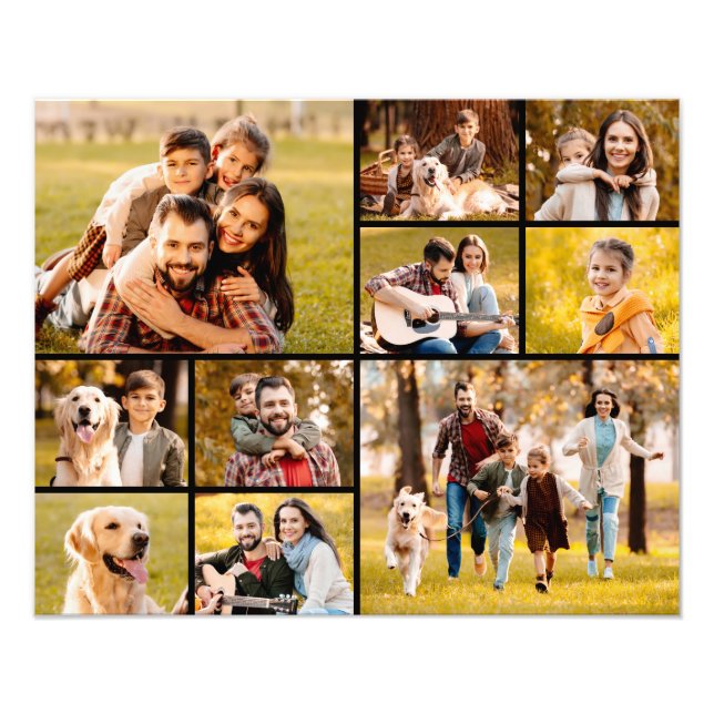 Unique 10 Photo Collage Simple Black (Front)