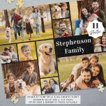 Unique 11 Photo Collage Simple Personalized Jigsaw Puzzle<br><div class="desc">Create your own unique and fun photo puzzle utilizing this easy-to-upload photo collage template featuring 11 pictures in various shapes and sizes, both horizontal and vertical, to accommodate a wide range of subjects. Personalize with a family or individual's name, title or other custom text in your choice of font styles...</div>