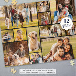 Unique 12 Photo Collage Minimalist Simple Black Jigsaw Puzzle<br><div class="desc">Unique 12 Photo Collage Minimalist Simple Black jigsaw puzzle. Create a unique and fun photo collage puzzle utilizing this easy-to-upload template with 12 pictures in various shapes and sizes, both horizontal and vertical, to accommodate a wide range of photographic subjects. Personalize with your custom text or change background color in...</div>