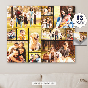 Unique 12 Photo Collage Minimalist Simple Canvas Print