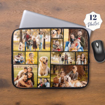Unique 12 Photo Collage Minimalist Simple Laptop Sleeve
