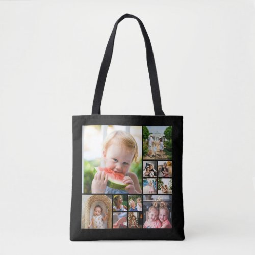 Unique 12 Photo Collage Minimalist Simple montage Tote Bag