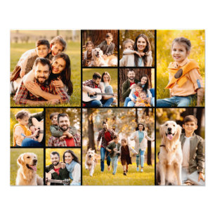 Unique 12 Photo Collage Simple Black Print