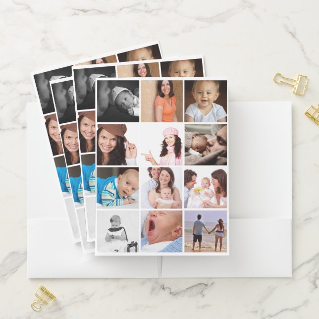 Unique 12 Photo Personalized Pocket Folder (In Situ)