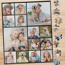 Unique 14 Photo Collage Modern 16x20 Simple  Jigsaw Puzzle