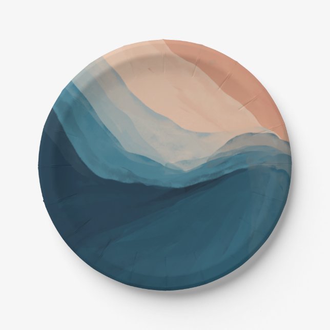 Unique 18th Birthday Ocean Themed Blue Paper Plate (Front)