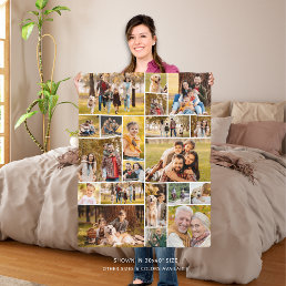 Unique 20 Photo Collage Minimalist Simple Fleece Blanket