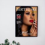 Unique 30th Birthday Custom Photo Magazine welcome Foam Board<br><div class="desc">Designed to capture the look of a bold, high fashion magazine cover, this stylish welcome board features a customizable background photo and sleek red and white text. It’s the perfect way to greet your guests with editorial flair and set the tone for a fashion forward 30th birthday celebration that’s worthy...</div>