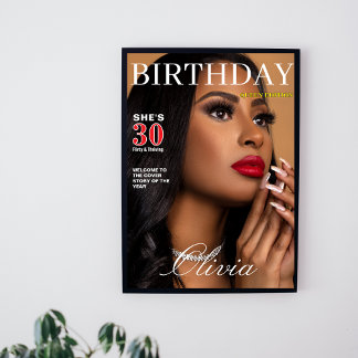 Unique 30th Birthday Custom Photo Magazine welcome Foam Board