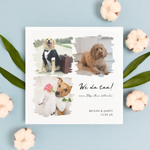 Unique 3 Photos We Do Too Pet Cat Dog Wedding  Napkins