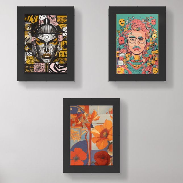 Unique 3-Picture Frame Showcase Your Best Moments Wall Art Sets (Front)