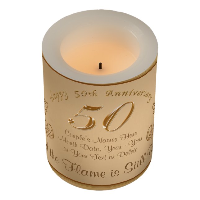 Unique 50th Anniversary Gift Ideas, LED Candles (Angled)
