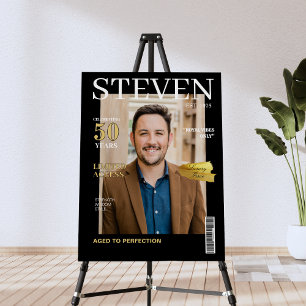 Unique 50th Birthday Photo Magazine Cover welcome Foam Board