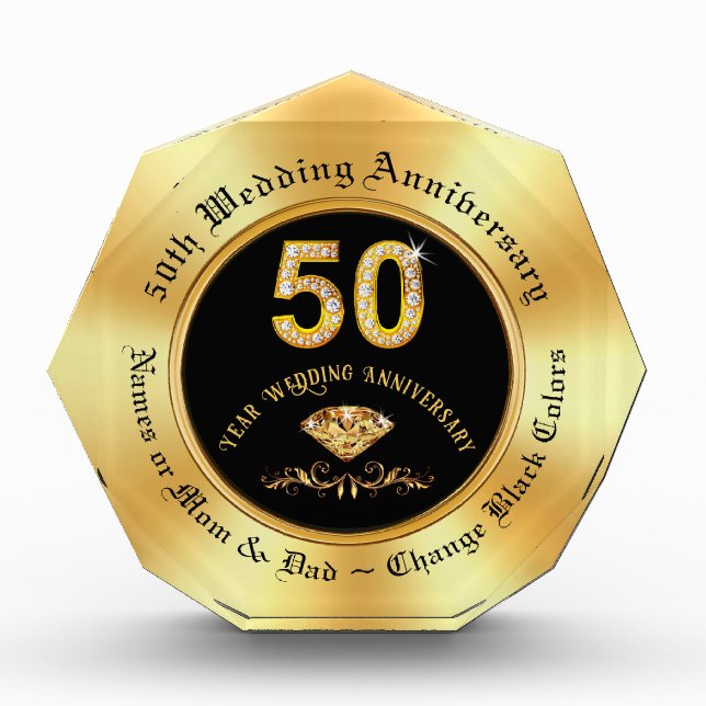 Unique 50th Wedding Anniversary Gifts for Parents, (Front)