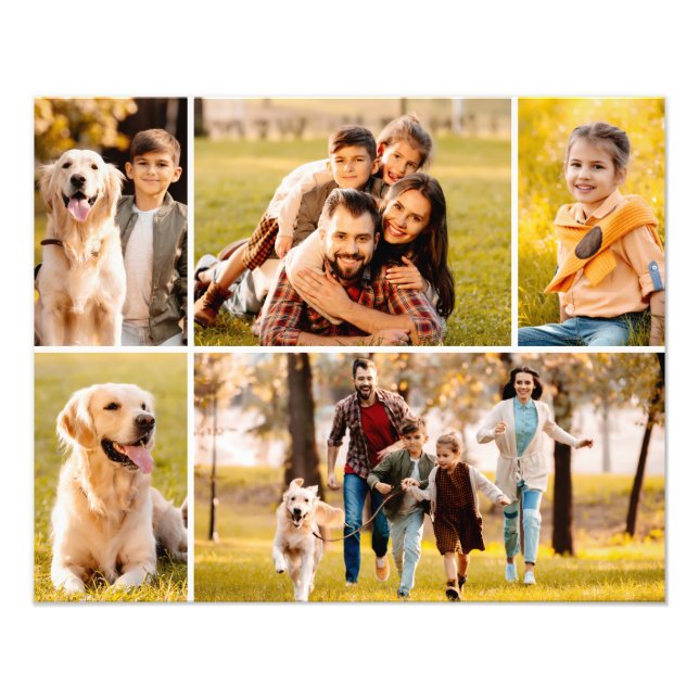 Unique 5 Photo Collage Simple White (Front)