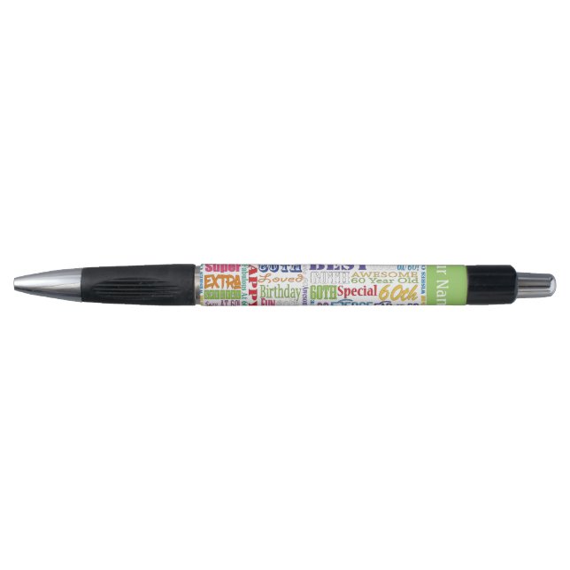 Unique 60th Birthday Party Personalized Gifts Pen (Front)