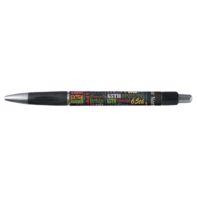 Unique 65th Birthday Party Personalized Gifts Pen (Front)