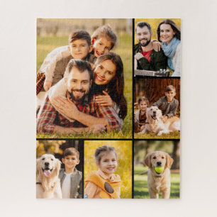 Unique 6 Photo Collage Minimalist Simple Jigsaw Puzzle