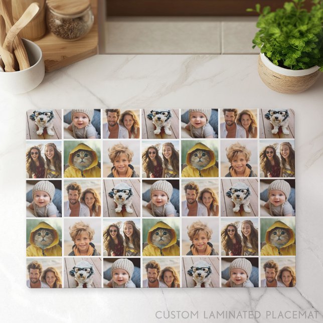 Unique 6 Photo Collage - Pattern All Over Placemat (Custom Placemat with Photo Collage)