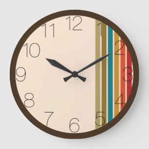 Unique 70's Colored Stripe Wall Clock