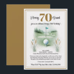 Unique 70th Birthday Invitations - Golf Theme<br><div class="desc">Make his 70th birthday unforgettable with golf-themed invitations. Perfect for any golf enthusiast's celebration. Cheers to 70 years!</div>