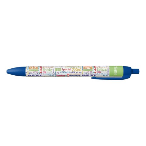 Unique 70th Birthday Party Personalized Gifts Blue Ink Pen