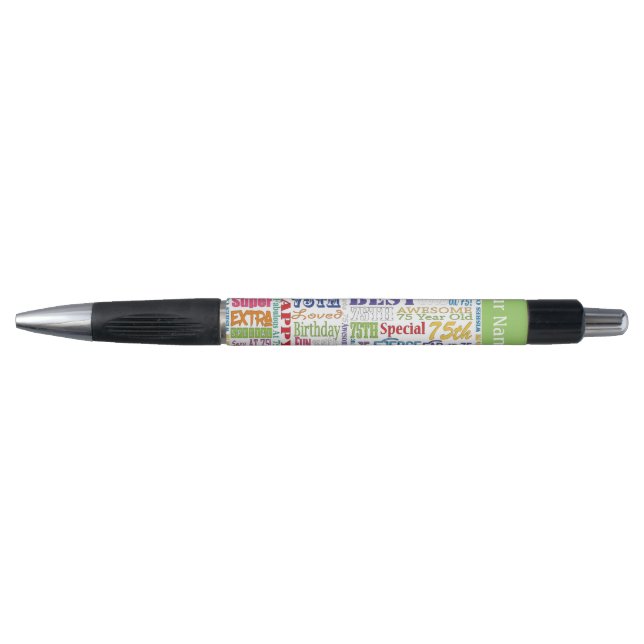 Unique 75th Birthday Party Personalized Gifts Pen (Front)